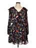 Parker 100% Polyester Print Black Casual Dress Size L (estimated) - photo 1