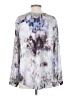 Chico's 100% Polyester Silver 3/4 Sleeve Blouse Size Med (1) - photo 2