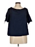 Olivia Grey Blue Short Sleeve Blouse Size M - photo 1