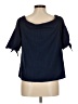 Olivia Grey Blue Short Sleeve Blouse Size M - photo 2