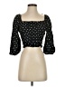 Zara 100% Baumwolle Black 3/4 Sleeve Top Size S - photo 1