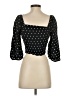 Zara 100% Baumwolle Black 3/4 Sleeve Top Size S - photo 2