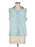 CAbi Blue Sleeveless Button-Down Shirt Size M - photo 1