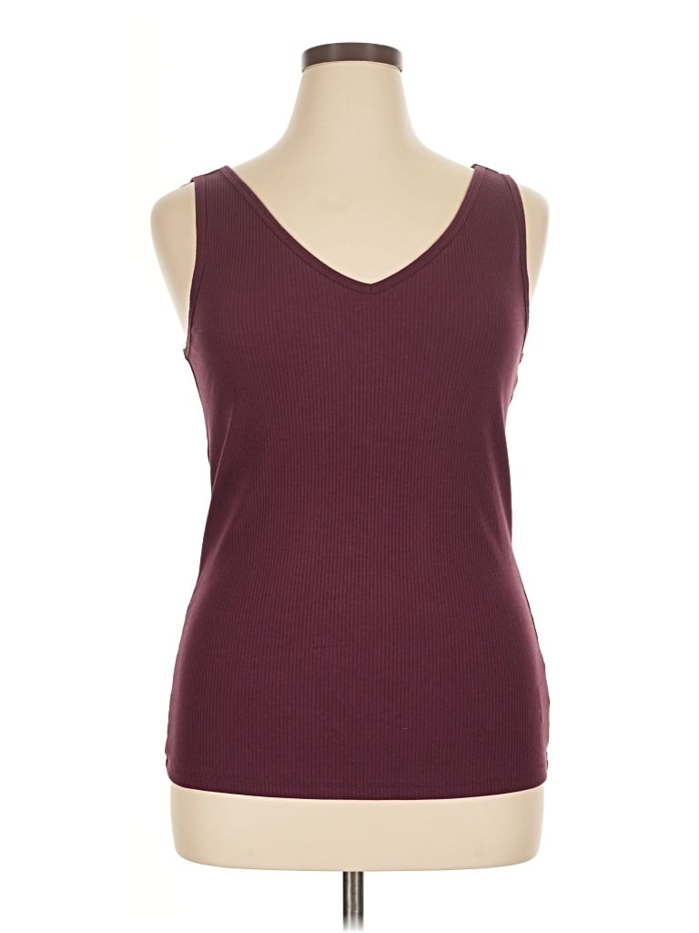 Pre-owned Gap Tank Top Burgundy Open Neckline Tops