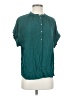 J.Crew 100% Viscose Green Teal Short Sleeve Blouse Size S - photo 1