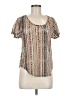 No Strings Attached 100% Polyester Tan Short Sleeve Blouse Size M - photo 1