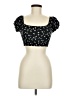Bamboo Blonde 100% Rayon Black Short Sleeve Top Size 6 - photo 1