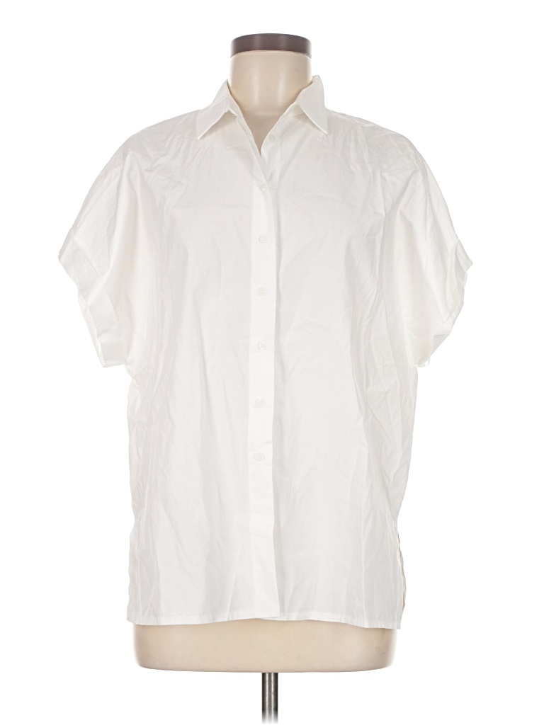 Pre-owned Assorted Brands Short Sleeve Blouse In White