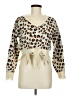 Shein 100% Polyester Animal Print Ivory Pullover Sweater Size 6 - photo 1