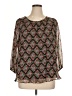 LC Lauren Conrad 100% Polyester Brown Long Sleeve Blouse Size XL - photo 1