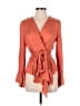 BCBGMAXAZRIA 100% Rayon Orange Long Sleeve Blouse Size XS - photo 1