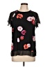 Worthington 100% Polyester Black Short Sleeve Blouse Size L - photo 1