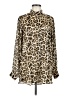 Zara Basic Animal Print Gold Long Sleeve Blouse Size M - photo 1