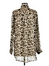 Zara Basic Animal Print Gold Long Sleeve Blouse Size M - photo 2