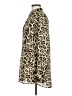 Zara Basic Animal Print Gold Long Sleeve Blouse Size M - photo 5
