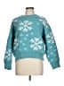 Shein 100% Polyester Stars Teal Pullover Sweater Size L - photo 1