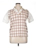 Misia 100% Rayon Houndstooth Ivory Short Sleeve Blouse Size XL - photo 1