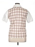 Misia 100% Rayon Houndstooth Ivory Short Sleeve Blouse Size XL - photo 2