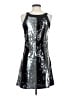 Rhapsody 100% Polyester Metallic Silver Cocktail Dress Size M - photo 2