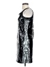 Rhapsody 100% Polyester Metallic Silver Cocktail Dress Size M - photo 5