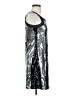 Rhapsody 100% Polyester Metallic Silver Cocktail Dress Size M - photo 4