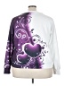 Unbranded 100% Polyester Hearts Purple Sweatshirt Size 5X - photo 2