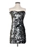 As U Wish Metallic Silver Cocktail Dress Size XS - photo 1