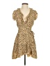 Sunday Best 100% Polyester Animal Print Tan Cocktail Dress Size 00 - photo 1
