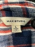 Max Studio 100% Cotton Plaid Blue Long Sleeve Button-Down Shirt Size L - photo 7