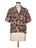 Topshop 100% Polyester Animal Print Pink Short Sleeve Blouse Size 6 - photo 1
