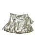 Zara 100% Polyester Metallic Silver Gold Faux Leather Skirt Size L - photo 2