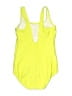 Lands' End 100% Polyester Polka Dots Yellow One Piece Swimsuit Size 6L - photo 2
