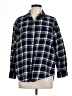Old Navy 100% Cotton Plaid Blue Long Sleeve Button-Down Shirt Size L - photo 1