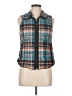 OSO Casuals 100% Polyester Plaid Teal Vest Size S - photo 1