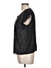 Zara W&B Collection 100% Polyester Black Short Sleeve Blouse Size L - photo 5