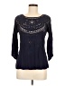 Solitaire 100% Rayon Blue 3/4 Sleeve Blouse Size M - photo 1