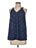 Pixley 100% Polyester Aztec Or Tribal Print Floral Tropical Blue Sleeveless Blouse Size S - photo 1