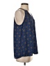 Pixley 100% Polyester Aztec Or Tribal Print Floral Tropical Blue Sleeveless Blouse Size S - photo 4