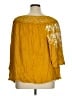 Curations 100% Viscose Yellow 3/4 Sleeve Blouse Size XL - photo 2