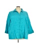 Catherines Teal 3/4 Sleeve Button-Down Shirt Size 4X - photo 1