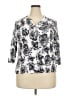 Fun2Fun 100% Rayon Silver 3/4 Sleeve Blouse Size 2X - photo 1