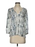 Matison Stone 100% Polyester Blue 3/4 Sleeve Blouse Size XS - photo 1