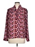 Carolina Belle 100% Polyester Chevron-herringbone Pink Long Sleeve Blouse Size L - photo 1