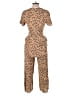 Whistles Animal Print Tan Jumpsuit Size 4 - photo 2