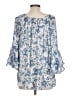 Chaps Blue 3/4 Sleeve Blouse Size L - photo 2