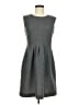 Ann Taylor LOFT 100% Polyester Chevron-herringbone Gray Casual Dress Size 6 - photo 1