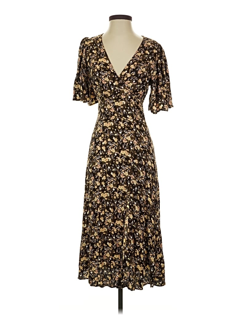 Pre-owned Afrm Casual Dress In Brown