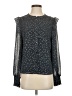 Evereve 100% Polyester Stars Blue Black Long Sleeve Blouse Size S - photo 1