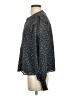 Evereve 100% Polyester Stars Blue Black Long Sleeve Blouse Size S - photo 5