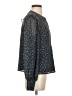 Evereve 100% Polyester Stars Blue Black Long Sleeve Blouse Size S - photo 4
